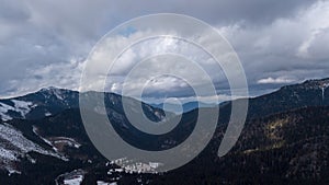 Ski resort Jasna Slovakia mountain aerial drone top view