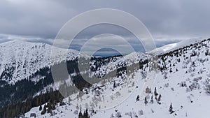 Lyžiarske stredisko Jasná Slovensko horský letecký dron pohľad zhora