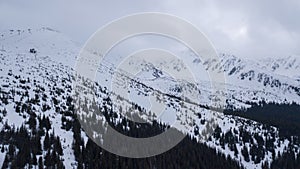 Ski resort Jasna Slovakia mountain aerial drone top view