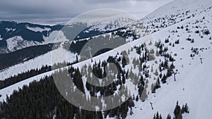 Ski resort Jasna Slovakia mountain aerial drone top view