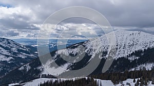 Ski resort Jasna Slovakia mountain aerial drone top view