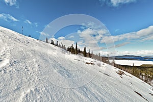 Ski resort Kirovsk, Murmansk region, Russia