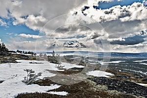 Ski resort Kirovsk, Murmansk region, Russia