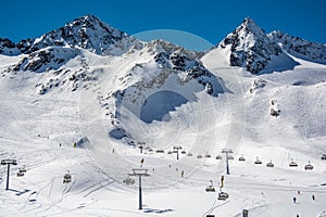 Ski resort of Neustift Stubai glacier