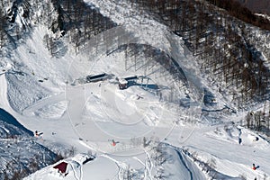 Ski resort Rosa Khutor. Mountains of Krasnaya Polyana. Sochi, Russia