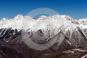 Ski resort Rosa Khutor. Mountains of Krasnaya Polyana. Sochi, Russia