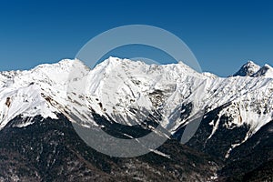 Ski resort Rosa Khutor. Mountains of Krasnaya Polyana. Sochi, Russia