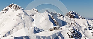 Ski resort Rosa Khutor. Mountains of Krasnaya Polyana. Sochi, Russia