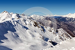 Ski resort Rosa Khutor. Mountains of Krasnaya Polyana. Sochi, Russia photo