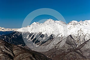 Ski resort Rosa Khutor. Mountains of Krasnaya Polyana. Sochi, Russia photo