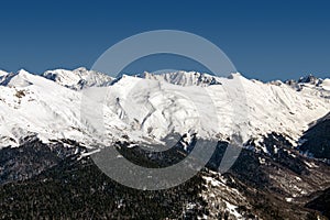 Ski resort Rosa Khutor. Mountains of Krasnaya Polyana. Sochi, Russia photo