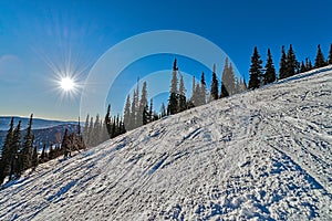 Ski resort Sheregesh, Kemerovo region, Russia.