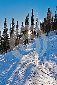 Ski resort Sheregesh, Kemerovo region, Russia.