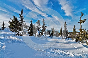 Ski resort Sheregesh, Kemerovo region, Russia.