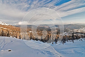 Ski resort Sheregesh, Kemerovo region, Russia.