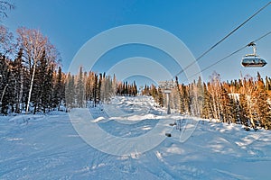 Ski resort Sheregesh, Kemerovo region, Russia.