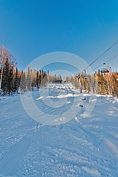 Ski resort Sheregesh, Kemerovo region, Russia.