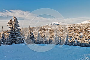 Ski resort Sheregesh, Kemerovo region, Russia.