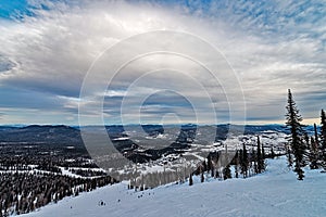 Ski resort Sheregesh, Kemerovo region, Russia.