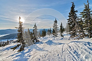 Ski resort Sheregesh, Kemerovo region, Russia.