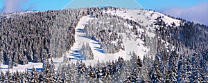 Ski resort, slope banner panorama, Kopaonik, Serbia