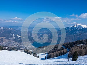 Ski resort St. Gilgen Austria, nature and sport background