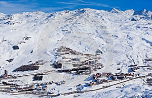 Ski resort Val Thorens. Village of Les Menuires