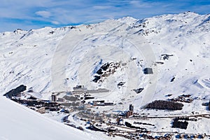 Ski resort Val Thorens. Village of Les Menuires