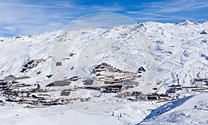Ski resort Val Thorens. Village of Les Menuires.
