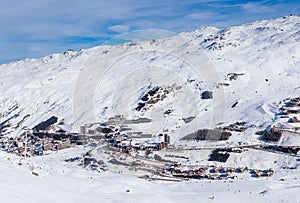 Ski resort Val Thorens. Village of Les Menuires