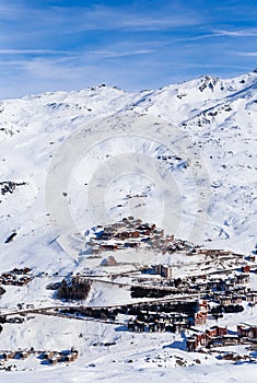 Ski resort Val Thorens. Village of Les Menuires
