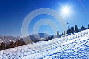 Ski resort view in Bansko, Bulgaria