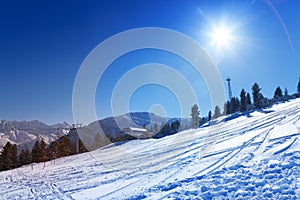 Ski resort view in Bansko, Bulgaria photo