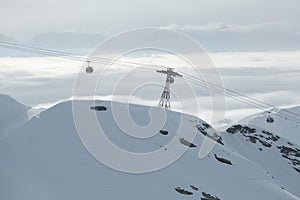 Ski resort winter landscape