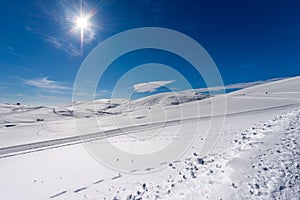 Ski Resort in Winter with Snow - Lessinia Plateau and Monte Tomba Veneto Italy