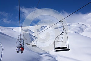 Ski resort winter view