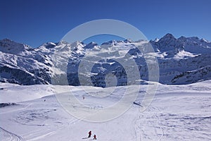 Ski resort winter view