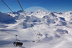 Ski resort winter view