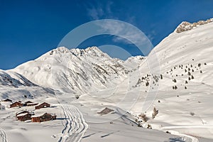 Ski resorts Andermatt and Sedrun in Switzerland