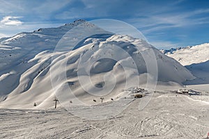 Ski resorts Andermatt and Sedrun in Switzerland