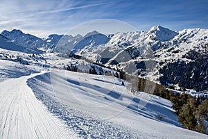 Ski route in the Swiss Alps