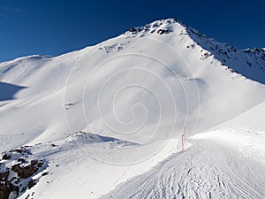 Ski run at the Piz Champatsch