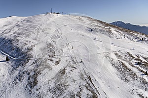 Ski run at Pora Mountain ski area, Orobie, Italy