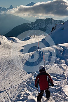 Ski sceninc image in Swiss Alps photo