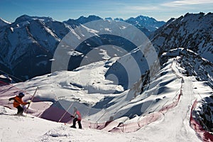 Ski sceninc image in Swiss Alps photo