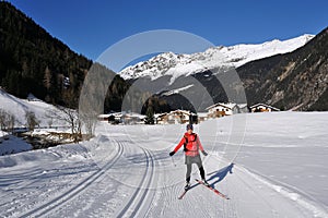 Ski Skating in Kaunertal, Otztaler Alpen, Tirol, Austria