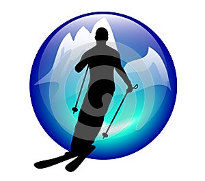 Ski and slalom icon