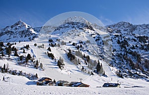 Ski slope in austrian alps