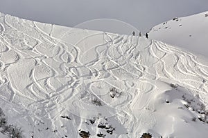 Ski Slope with Fresh Curves