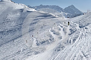 Ski slope on Kasprowy Wierch in Poland